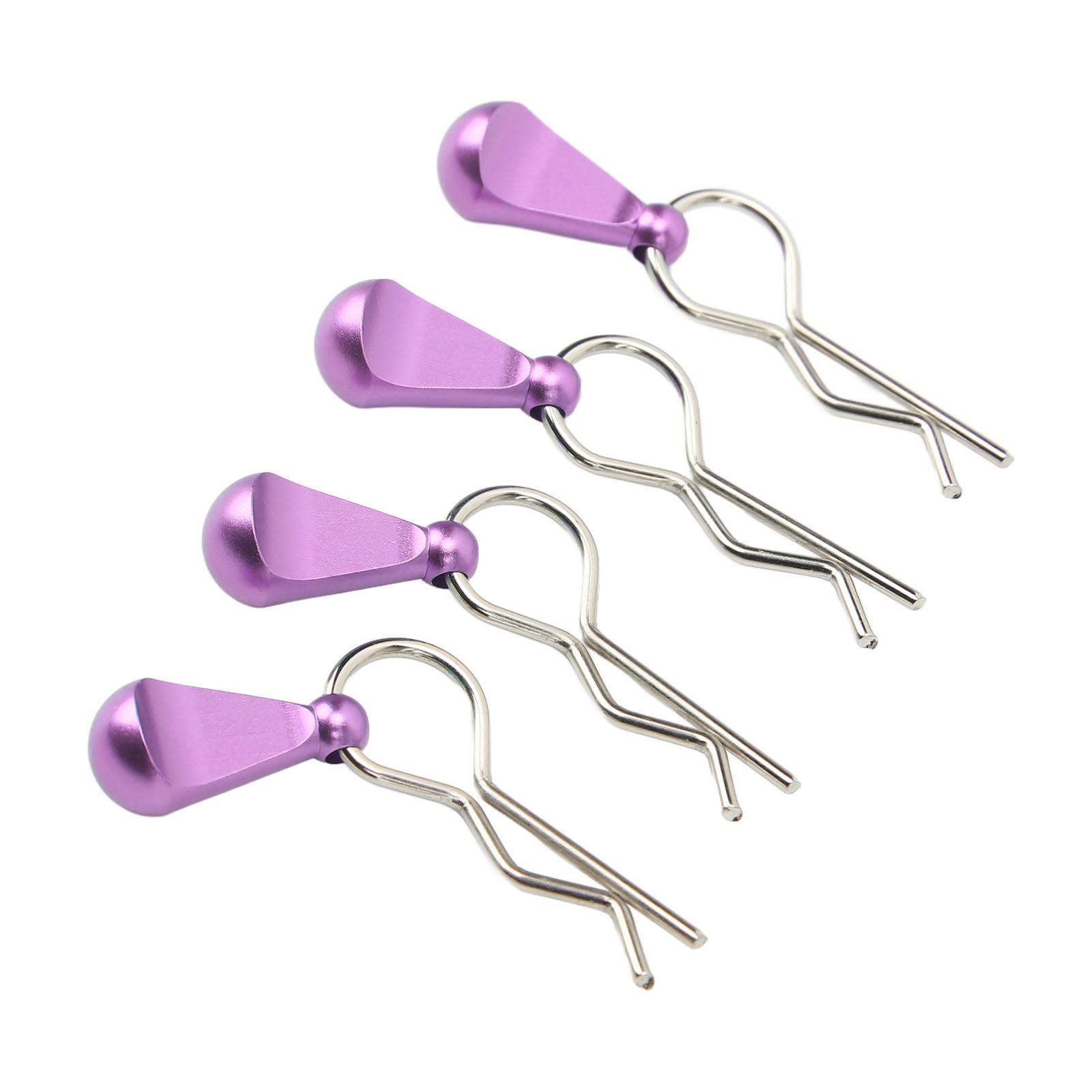 

4 шт. Металеві кліпси для кузова радіокерованої машини з язичками для витягування для 18 110 радіокерованої машини Запчастини для оновлення Фіолетові