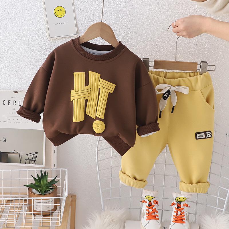 Yihao Spring & Autumn Sweatshirt Set for Boys - Stylish Two-Piece Children’s Wear