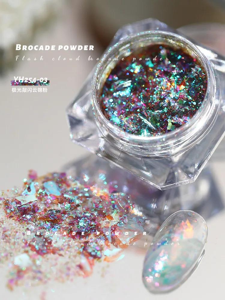 1box Nail Art Glitter Stars Aurora Opal Sequins Nail Rhinestones Gradient Polarized Watercolor Magic Nail Decoration Kit