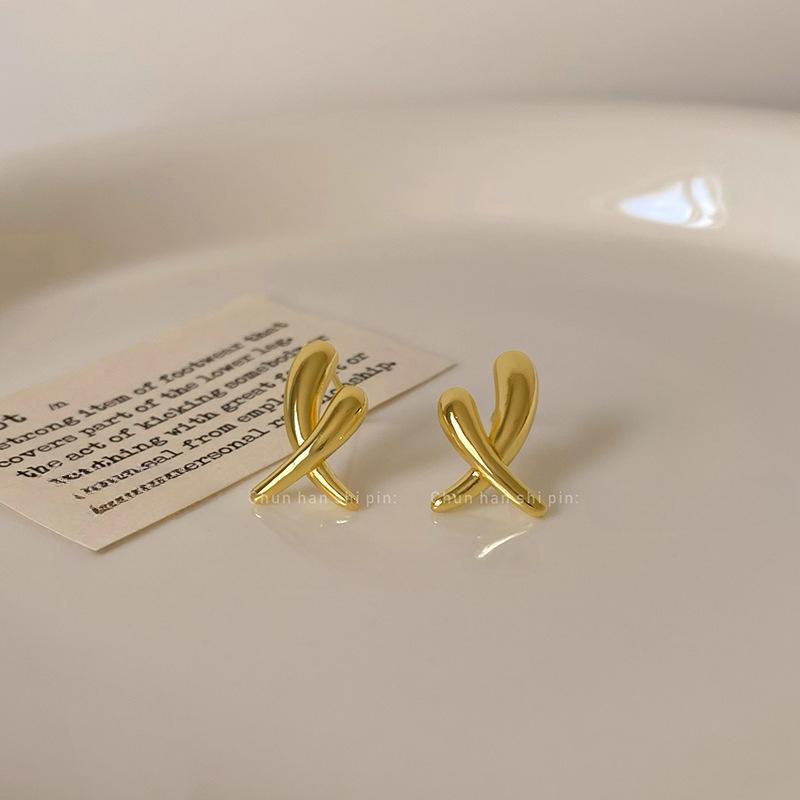 

Модные простые серебряные крестообразные серьги-гвоздики для женщин и девочек в корейском стиле, элегантные серьги для повседневных вечеринок, ювелирные изделия в подарок золотой