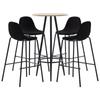 Day and Night - Day and Night High Table and Stools Set 5 Pieces Black Fabric