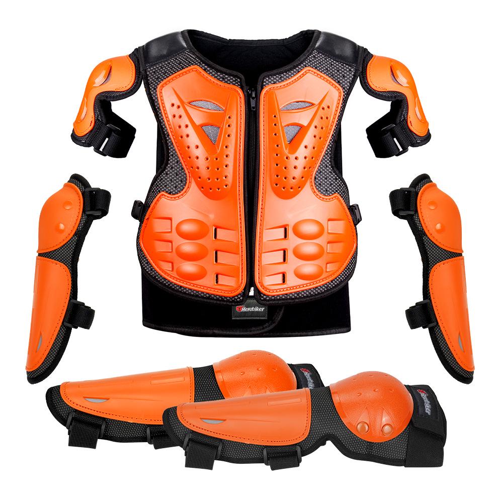 Kids' Mountain Bike & Motorcycle Protective Gear Set: Includes Knee Pads, Elbow Pads, Wrist Guards; Wear-Resistant for Skating, Cycling, and More.