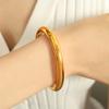 Hypoallergenic Stainless Steel Gold Plated Simple Jewelry Hollow Bracelet Women's Chunky Bangles Bracelets for Daily