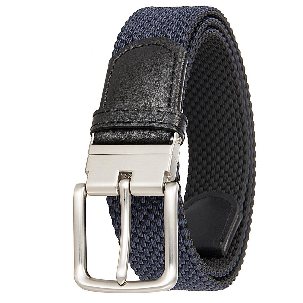 Эластичный плетеный ремень с булавкой и пряжкой 3,5 см Двусторонний вращающийся ремень с булавкой и пряжкой 105cm