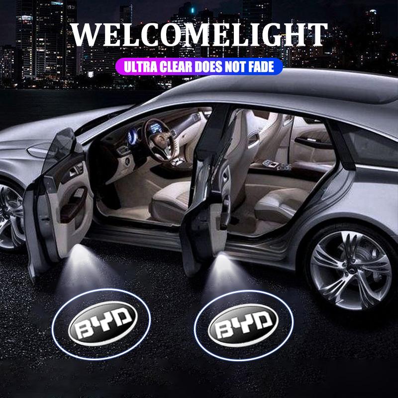 For BYD Atto 3 Act Tang F3 E6 Yuan Song Plus EV F0 Qin 2 Pcs LED Wireless Car Door Welcome Lamp Projector Light Auto Accessories