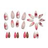 3D Floral Wearable Fake Nails - Medium Almond Shape