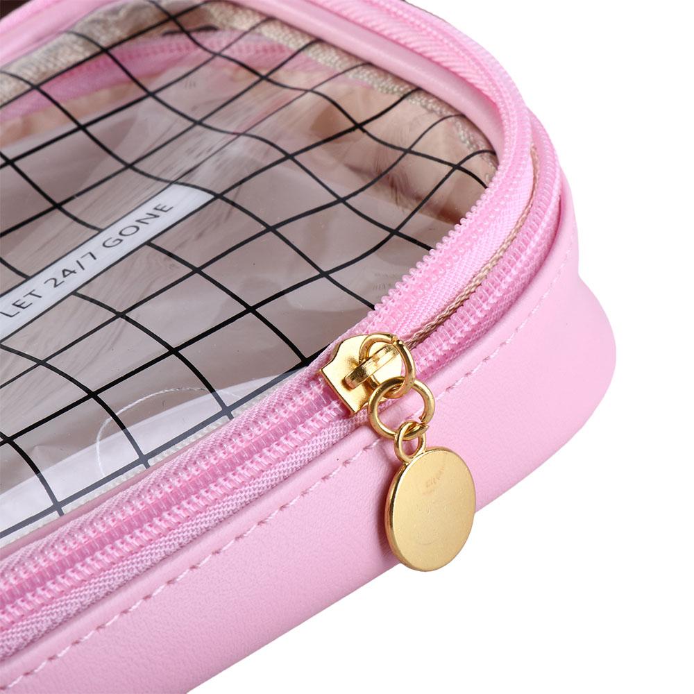 Large Capacity Plaid Printed Student Pencil Pouch Pen Bag Desktop Storage Bags Stationery Bag
