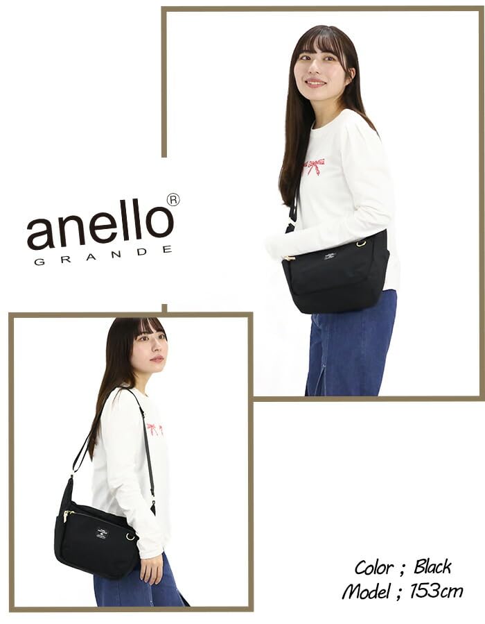 Anello Grande MART Shoulder Bag, A5 Size, Double-Sided Water-Repellent, Lightweight, 10 Pockets