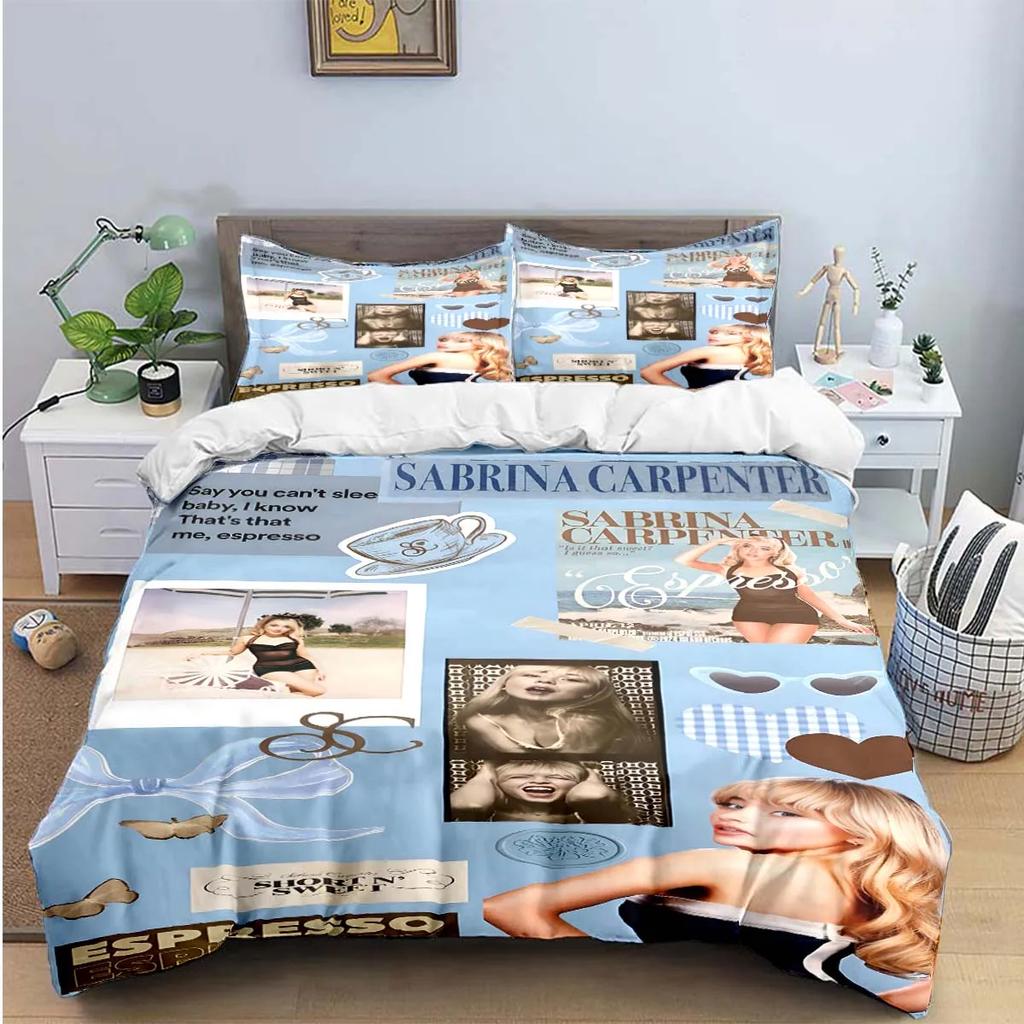 Heiße Pop-Sängerin S-Sabrina Bettwäsche-Sets Bettwaren-Set Bettbezug Bettdecke Set Bettwäsche-Set Luxusgeschenk
