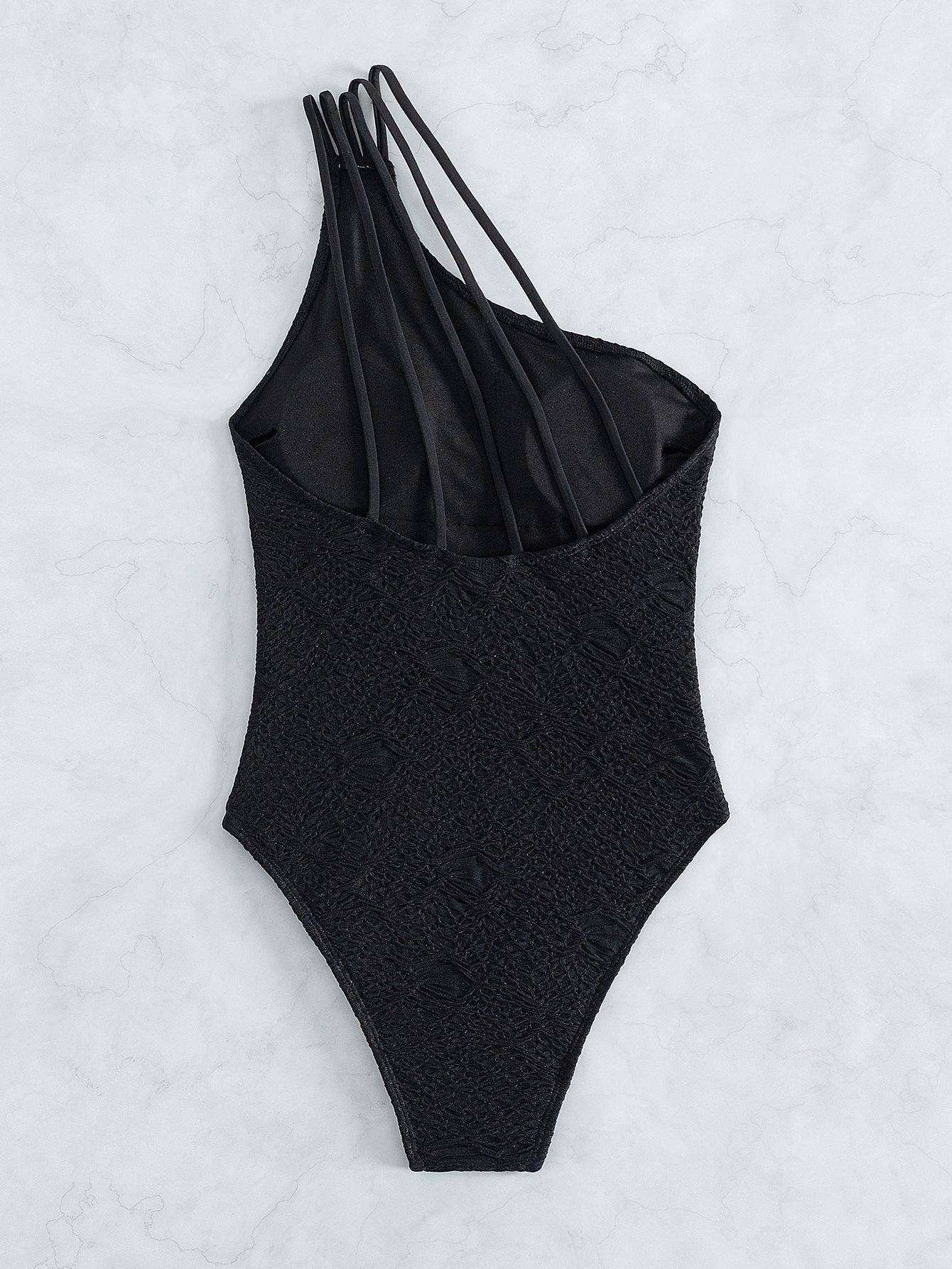 Женский цельный купальник на одно плечо — фото 4