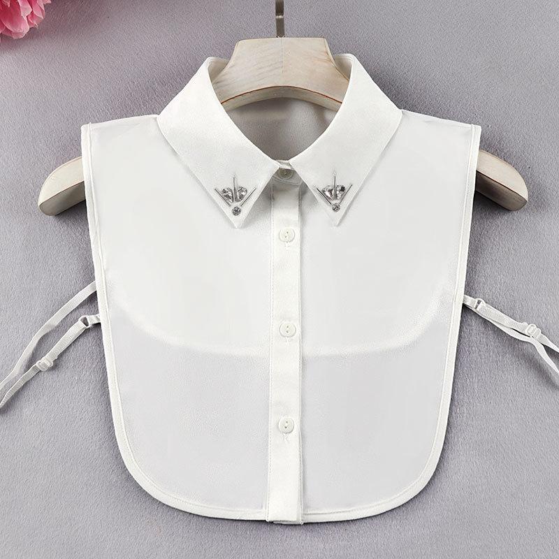 Białe Sztuczne Kołnierzyki Dla Kobiet Krata Klapa Odpinany Kołnierzyk Koszula Koronka Stójka Fałszywy Kołnierzyk Kobieta Zdejmowany Krawat Nep Kraagie