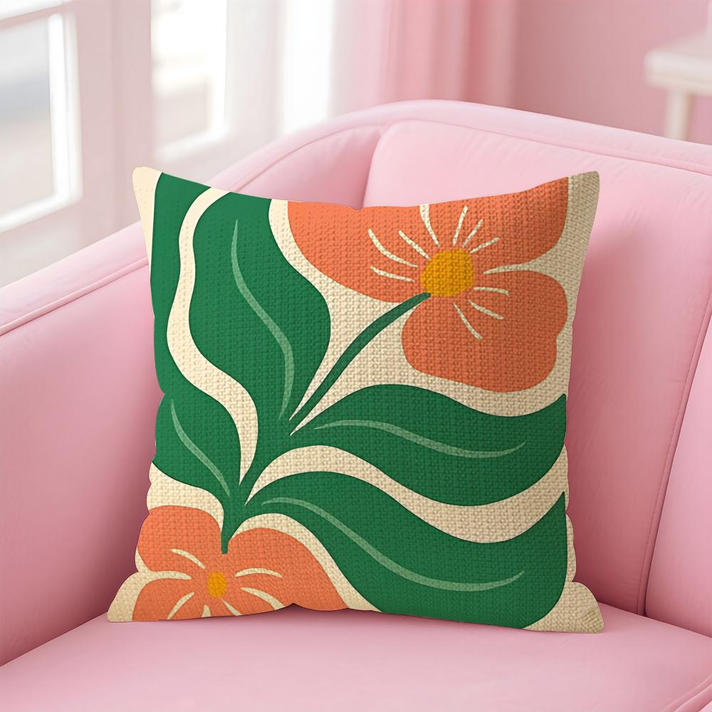 Bohemian Style Floral Cushion Cover Natural Linen Pillow Case DoubleSided Print Decorative Sofa Pillowcase Home Decor Gift