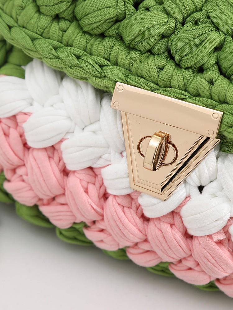 Hyuna Fashionable Korean-Japanese Crochet Chain Crossbody Bag - Versatile Handmade Colorful Bag