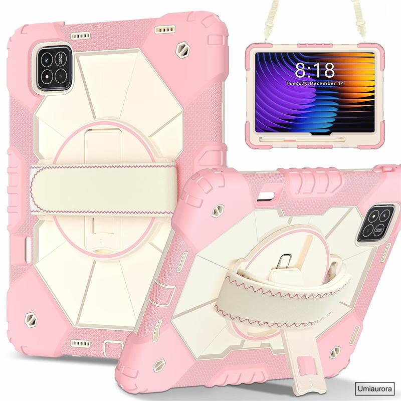 Pour Xiaomi Mi Pad7 11.2 Pad 5 6 11" 6S Pro 12.4" 7S Pro 12.5 Pouces Étui Robuste Antichoc pour Tablette avec Support Sangle Main Épaule Funda