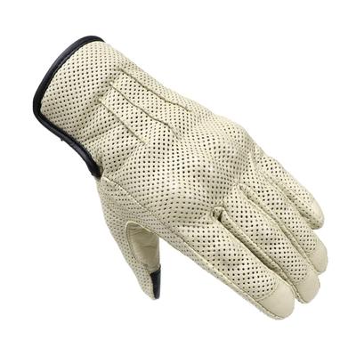 MOTO BASE Motorcycle Protective Cool Ride Leather Spring/Summer Gloves/MBLG-04 Ivory/XL