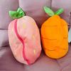 @Baby Music Strawberry Carrot Rabbit Plush Toys Stuffed Creative Into Bunny Transform 30cm Sleeping Light Doll Kid Birthday Gift