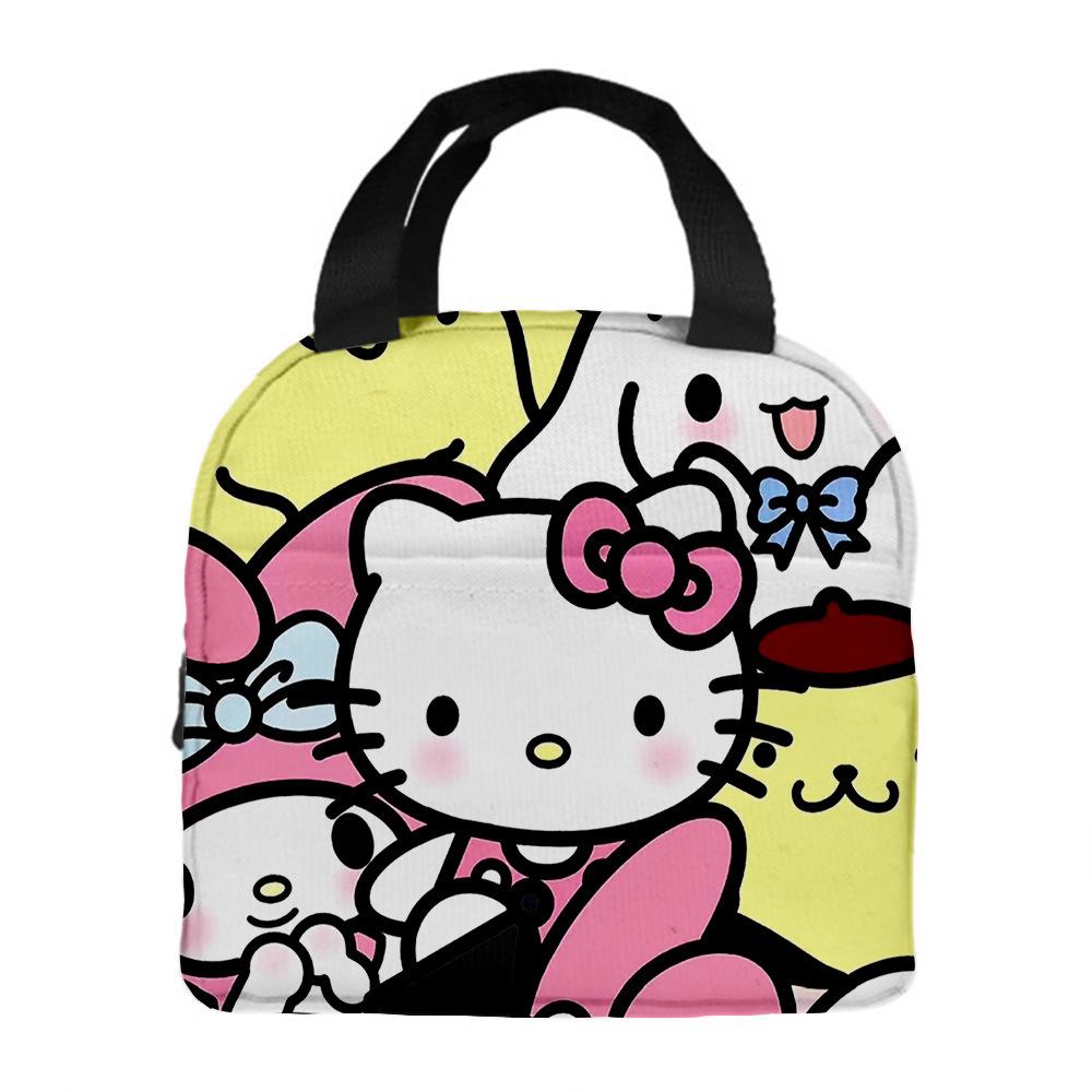 Hellokitty Handheld Meal Bag Cartoon Bento Bag Insulated Lunch Box Bag With Rice Storage Bag Portable
