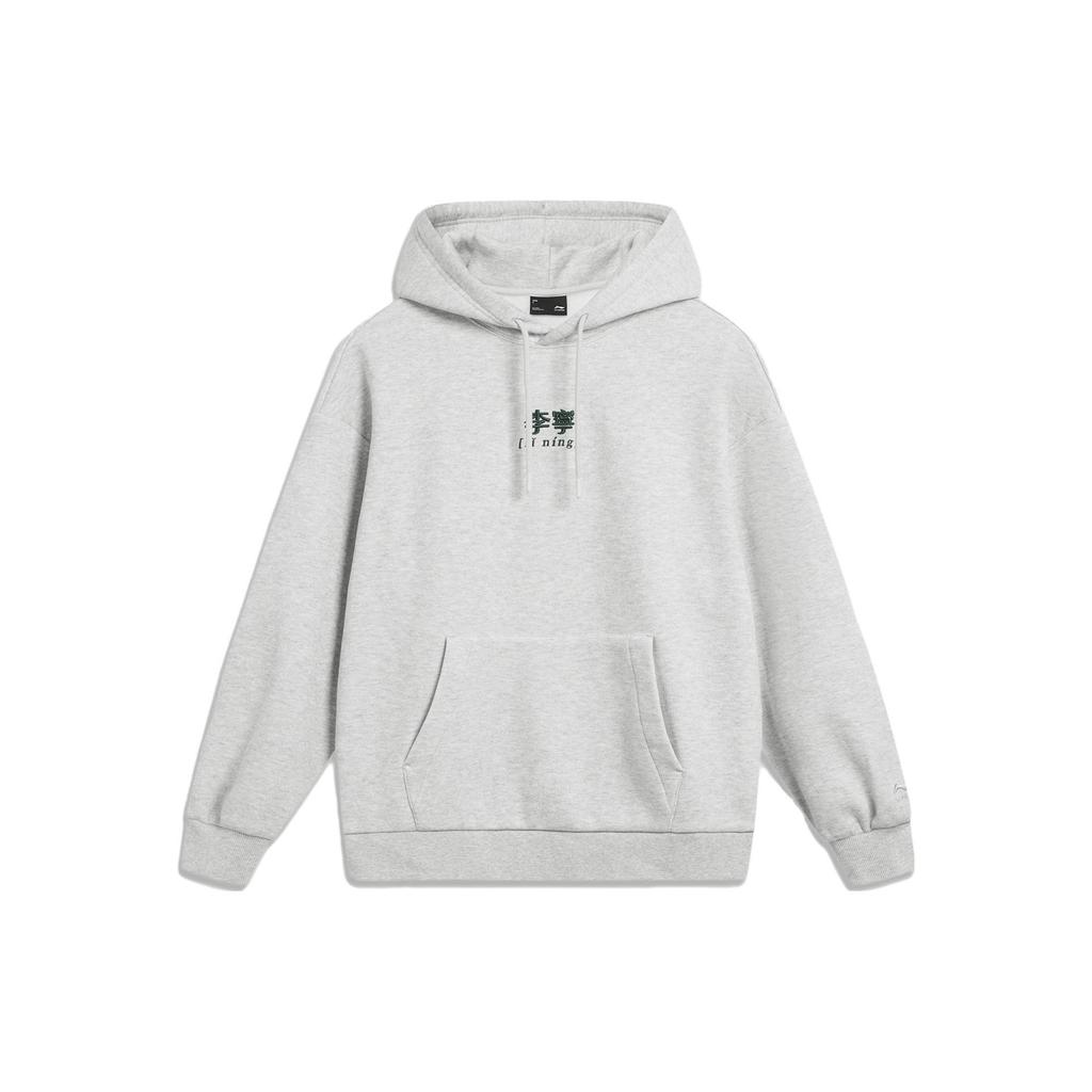 Li Ning Sports Lifestyle Series American Retro Printed Fleece Warm Pullover Long Sleeve Hoodie Early Autumn Sweatshirt Unisex sweatshirt AWDU923-2