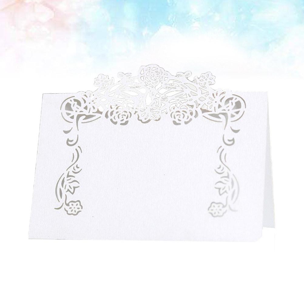 50Pcs Vintage Paper Seat Name Cards European Style Wedding Party Table Place Card for Banquets Feasts Events Paper Place Card