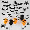 72pcs 3D Black PVC Bat Wall Stickers Halloween Decorations Scary Party Props DIY Home Bar Room Decoration for Spooky Halloween Night