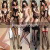 Feimo Fishnet Student Uniform Bodysuit with Open Crotch & Tearable Stockings