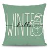 1pc Winter Green Christmas Pillowcase Hand Painted Plaid Truck Christmas Tree Cushion Cover For Sofa Farmhouse Home Decor