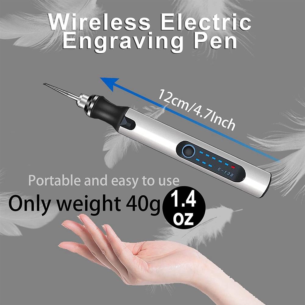 A95D-Electric Engraving Pen With 36 Bits, USB Rechargeable Cordless Engraving Machine, DIY Rotary Engraver For Jewelry серебряный