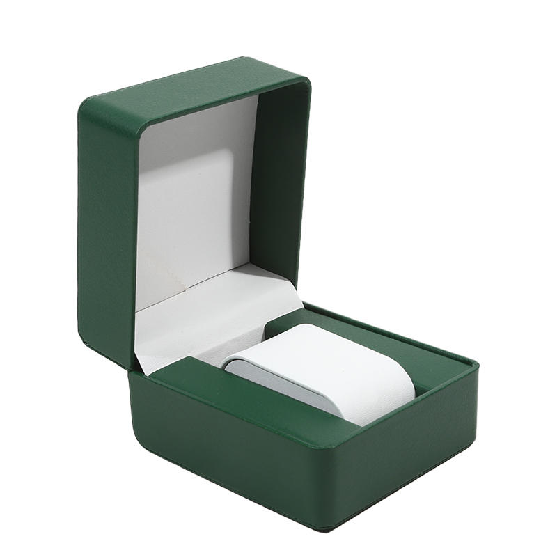 Black PU Leather Watch Gift Box - Single Wristwatch Display Case With Pillow Clamshell Organizer For Men Luxury