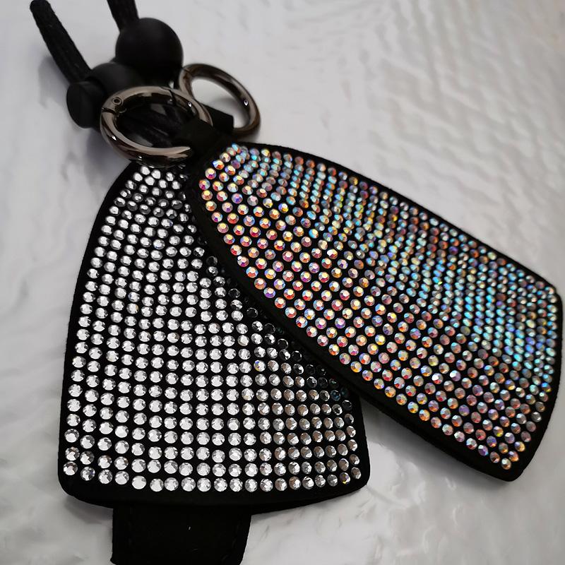 Luxurious Super Flash Diamond Universal Key Bag for Women Car Accessories Bling Crystal Key Chian Cover Auto Keyring Holder
