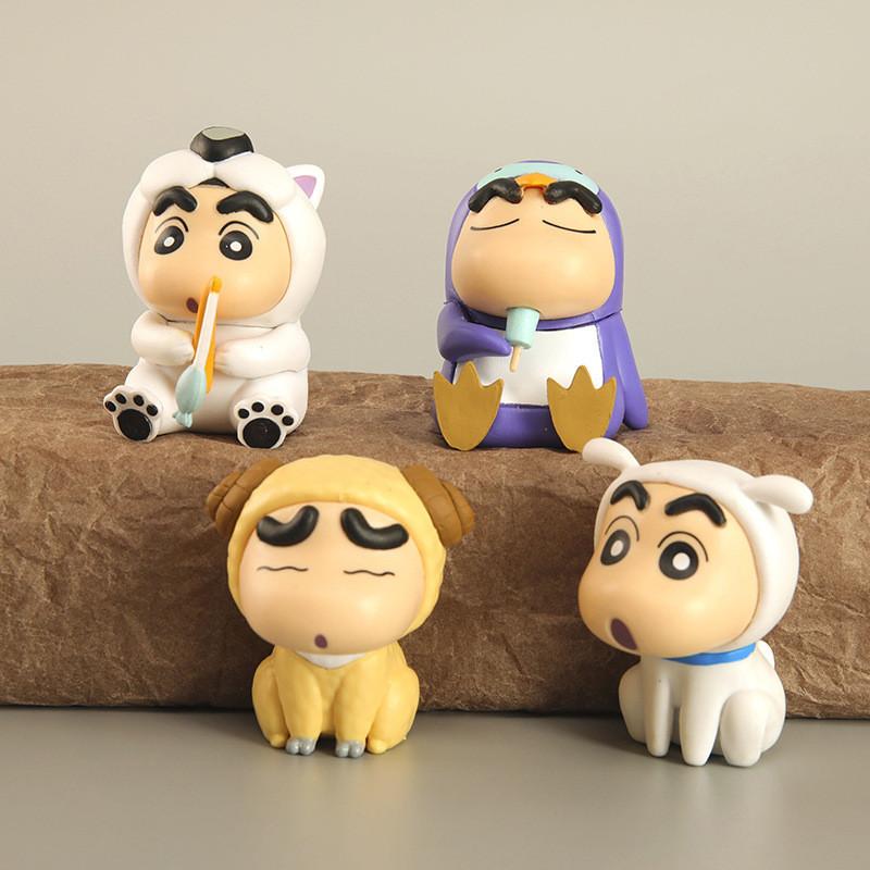 Charming Crayon Shin-chan Figurine Set Adorable Pvc Anime Character Toys 6cm