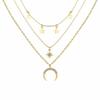 Star & Moon Multi-Layer Alloy Necklace - Hip-Hop Style Portrait Clavicle Chain