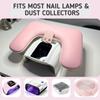 1pcs Pink Adjustable Height Nail Arm Rest with Rotating Phone Holde PU Leather Nail Tech Arm Rest, U-Shaped Hand Rest