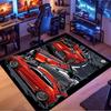 Red Supercars Night Mountain Scene Comic Print Area Rug Non‑Slip Rectangular Floor Mat Auto Enthusiast Decor for Gaming Bedroom Living Room