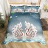 Romantisches Bettbezug-Set mit Schwanenmotiv, Kingsize, Wildtier-Bettbezug, Schmetterlings-Blumenmuster, Bettwäsche-Set für Valentinstag, Hochzeitsdeko