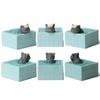 Creative Cat Meow Bath Bomb Set with Blue Tub and Hand-Painted Figurines for Micro Landscape Gardening