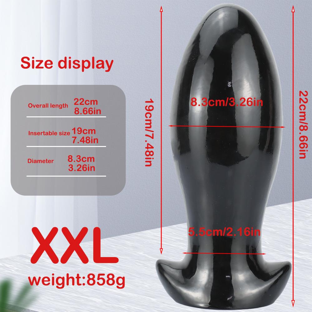 Black Dragon Egg Butt Plug - Large, Extra Thick Anal Dilator for Men and Women, Wearable Erotic Toy