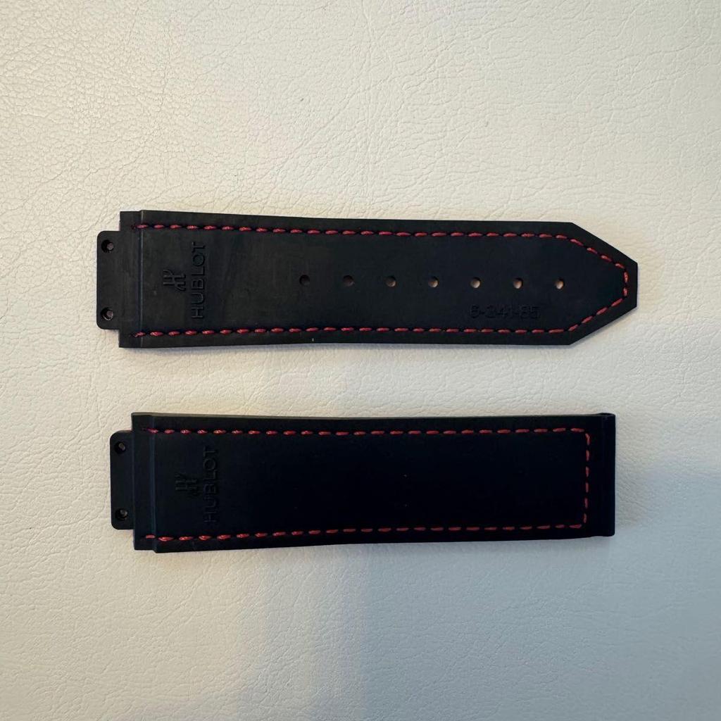 Used HUBLOT Big Bang genuine genuine leather rubber belt unused red red