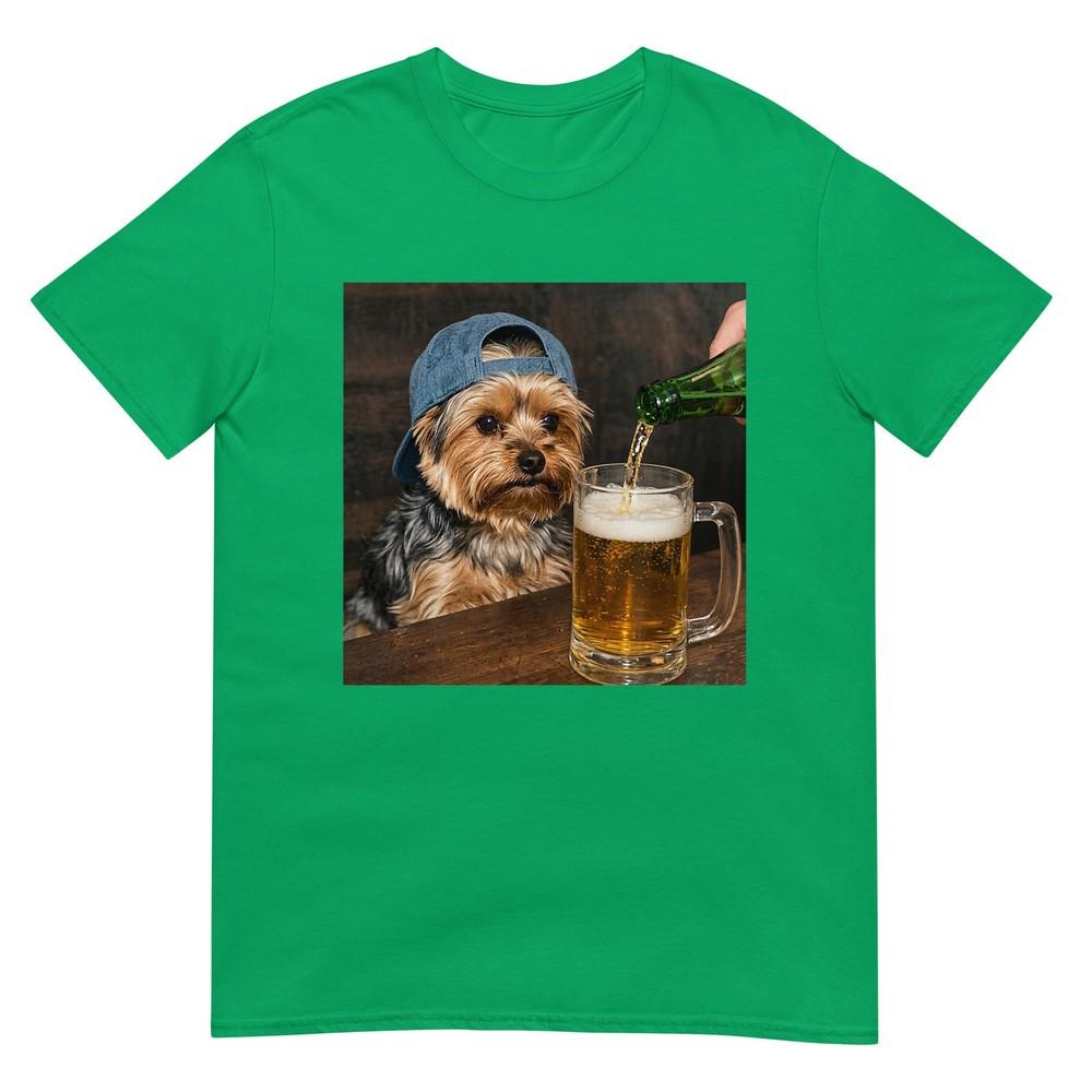 Yorkie Drinking Beer Funny Dog Meme TShirt
