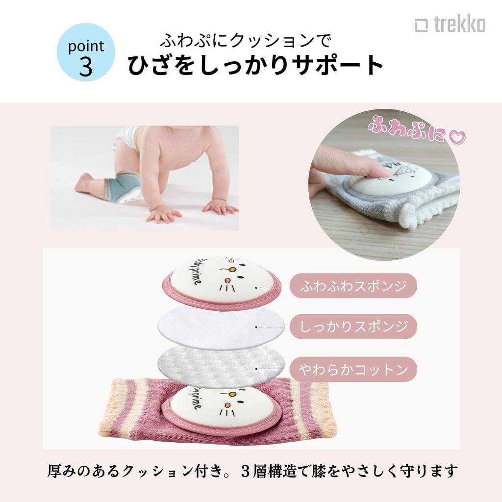 Baby Knee Baby Crawling Fluffy Knee 1 To 3 Years All Year Leg Sleeves [trekko] Pads, Supporter, Pads, Old, (Gray)