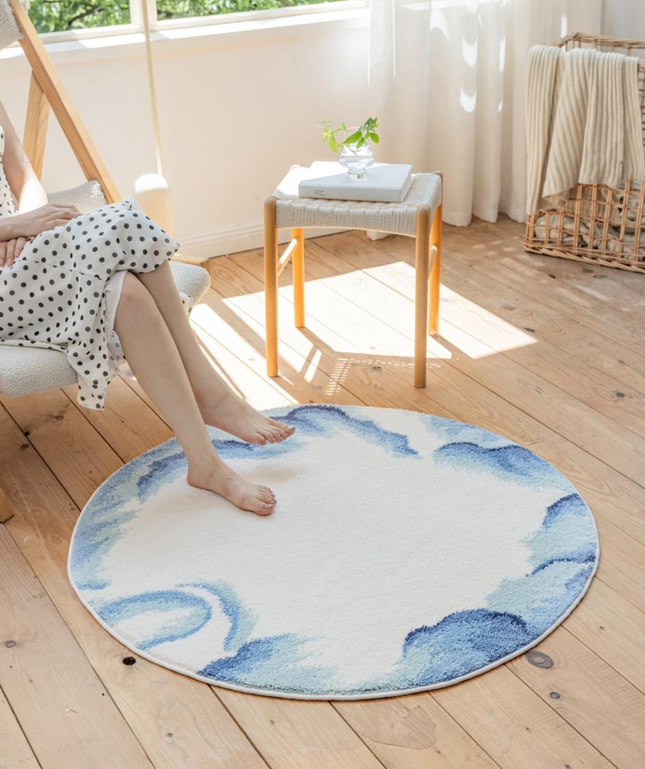 

Современный стиль украшения гостиной круглый ковер утолщенный плюшевый прикроватный коврик ковры с мультяшным рисунком для спальни дома пушистый мягкий ковер 80x80CM