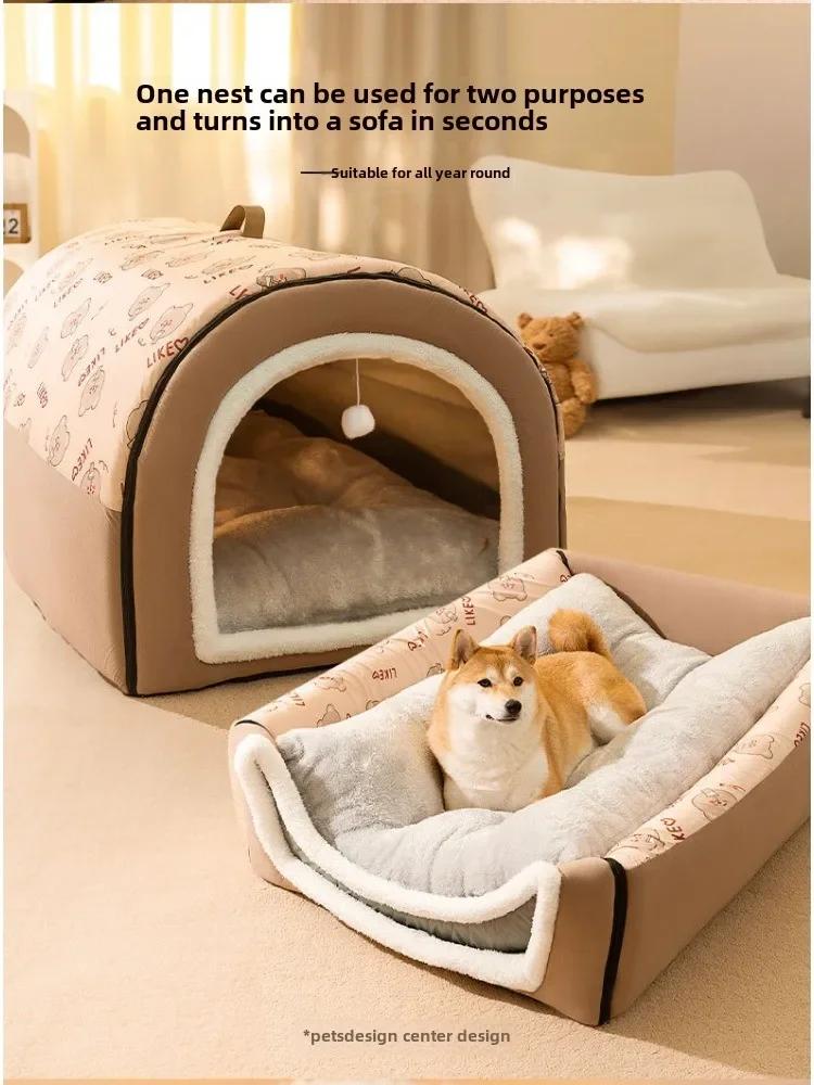 Kennel Keeps Warm Winter Doghouse Disassembled Washed Large Dog House Pet Sleeping Products Accessories Kennel for Indoor Dogs