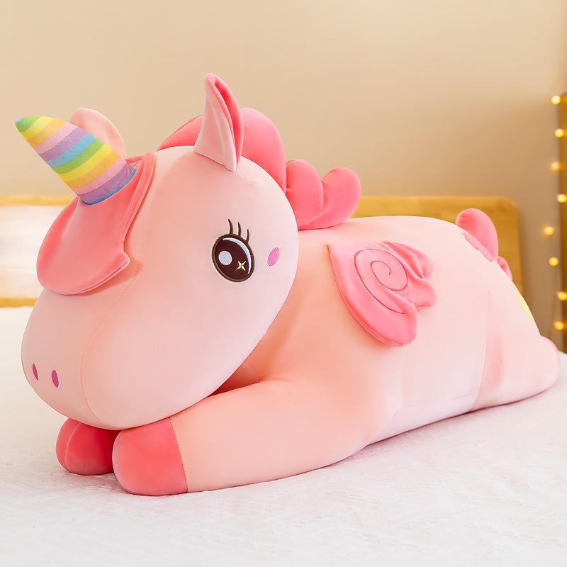 

Кукла-единорог Плюшевая кукла Кукла Милая Девочка Сон в кровати Длинная подушка-обнимашка 60cm розовый