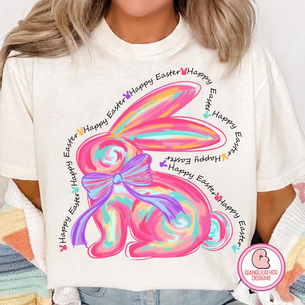 Easter Short Sleeve Brushed Rabbit Bow Harajuku Womens TShirt Valentines Day Y2K Sports Casual Fashion TShirt Shirt