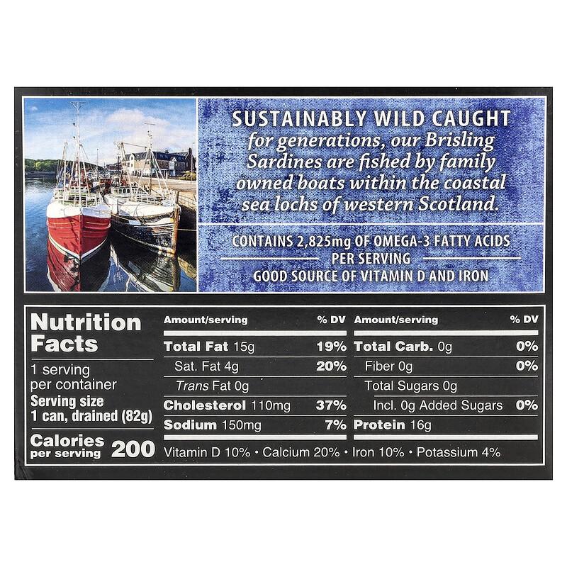 Brisling Sardines, In Spring Water, 3.75 Oz (106 G)