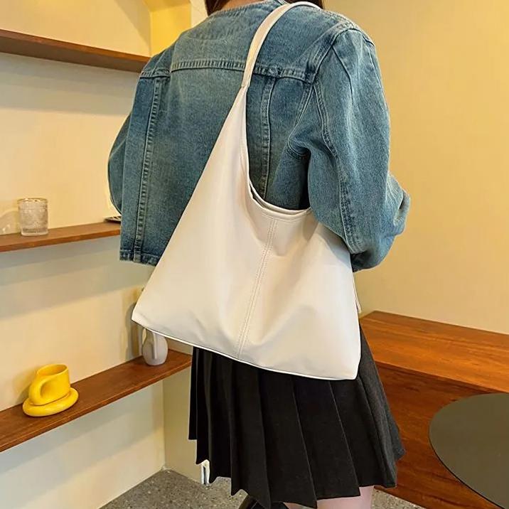 WTEMPO Four Seasons Umhängetasche mit großem Fassungsvermögen für den Arbeitsweg, einfarbige, einfache, lässige Tragetasche für Damen, Schultertasche, Unterarmtasche