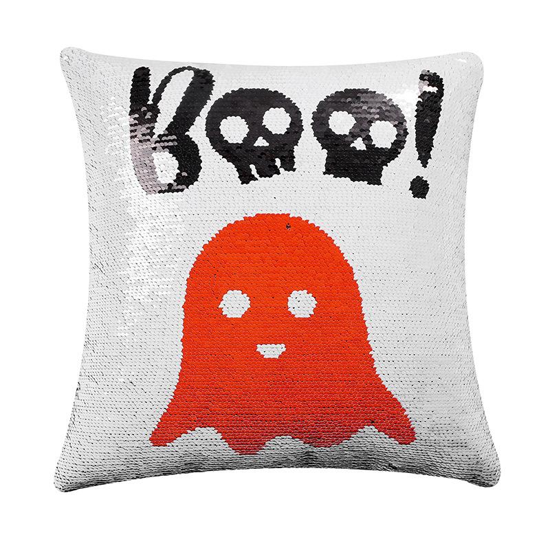 Halloween Pillow Sequin Ghost Flip Pillow Cushion Cushion Cover Sofa Pillow Cover