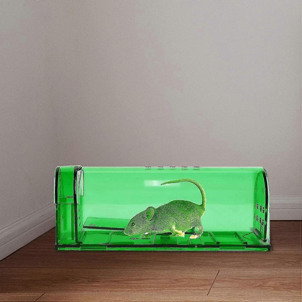 Small Humane Mouse Trap,transparent Live Mice Trap That Work, No Kill Catch Release Rat Trap, Plastic Mouse Trap Box Indoor Outdoor, 2 Pack