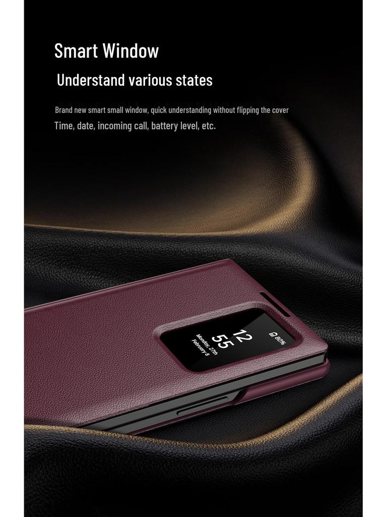 Samsung Z Fold7/6 Flip-Free Smart Sleep Leather Case