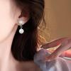High-End S925 Sterling Silver Square Stud Earrings with Pearls: Versatile Fresh Design for Women