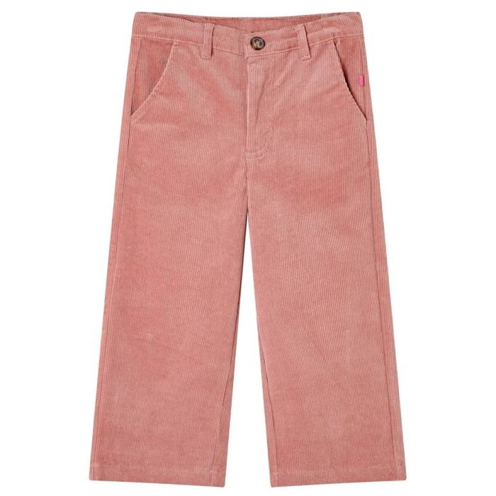 Pantalon en velours - vidaXL - Ancien rose - Taille élastiquée - Jambes larges - Mixte